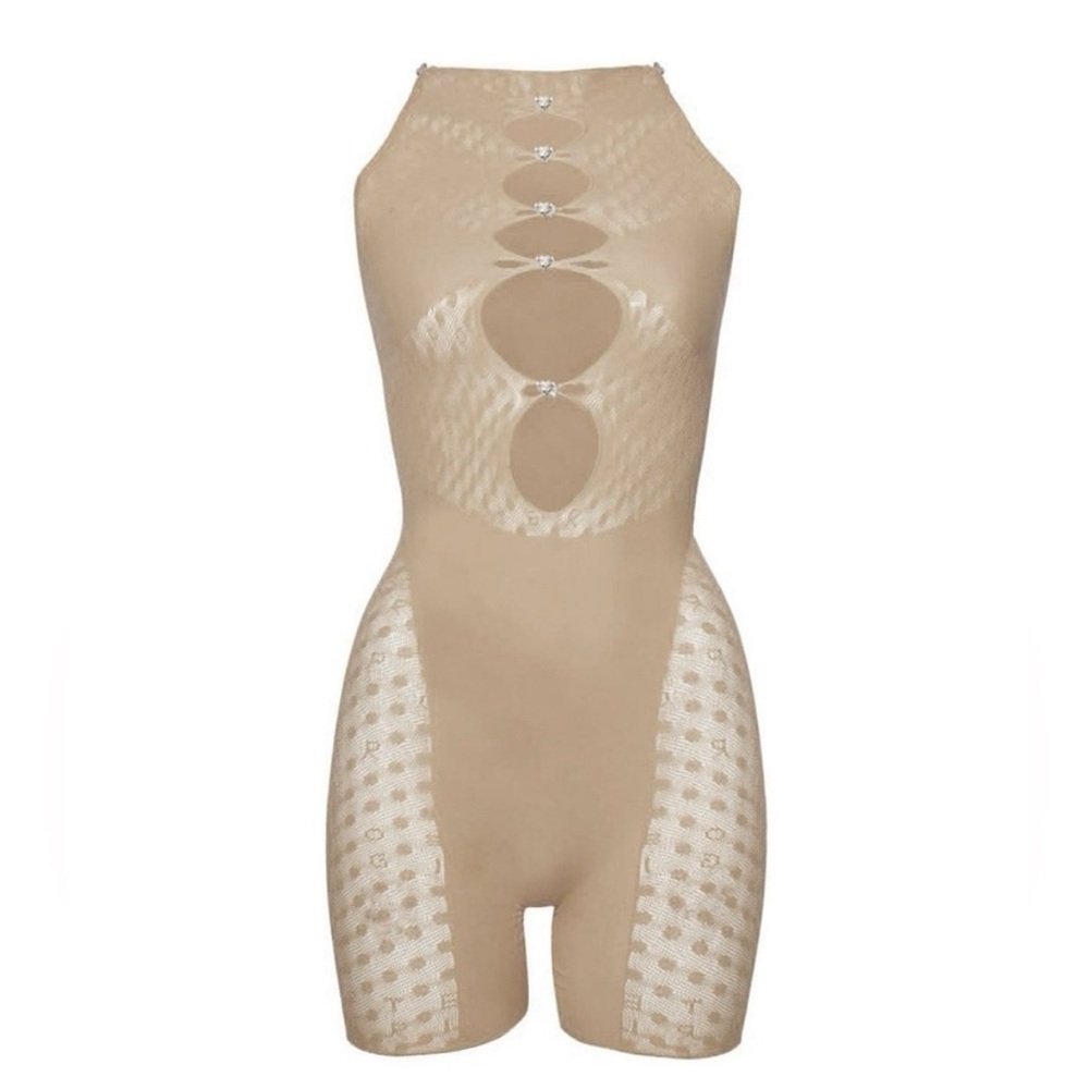 POSTER GIRL Nude Romper